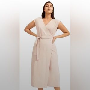 EUC Everlane Japanese GoWeave short sleep wrap midi dress